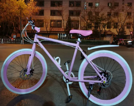 死飞自行车女式变速彩色实心胎学生成人单车男...