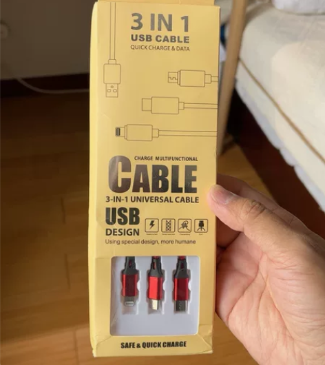 全新三合一充电线，type-c、light...