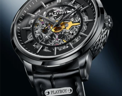 花花公子男士手表男机械表镂空2020新款瑞...