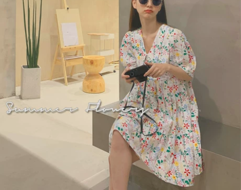 碎花连衣裙女夏天甜美法式初恋小清新裙子韩版...