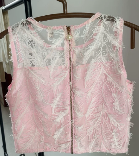 夏季新款小众白色羽毛流苏半身裙长裙高腰a字...