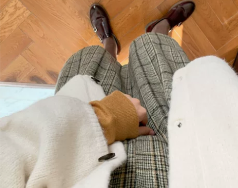 freshtaro19FW/ 绿色格纹毛呢...