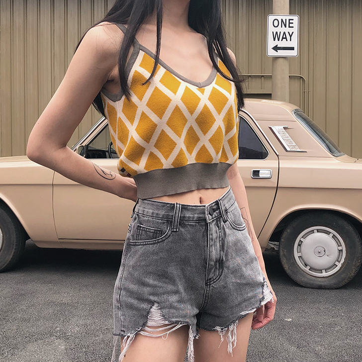 fortylions高腰牛仔短裤女夏201...