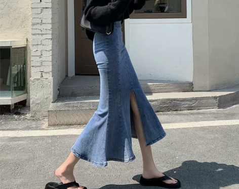 ?【狂欢价】2021春款牛仔鱼尾裙半身裙女...