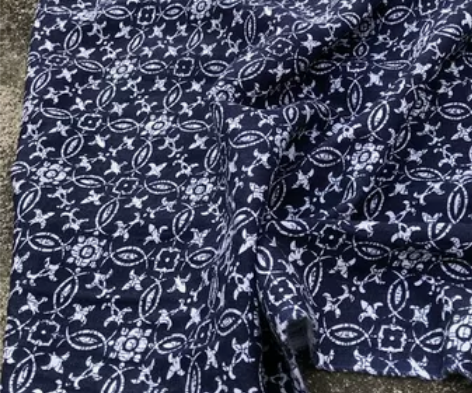 秋季新品！一款亚麻加粘棉民国风面料！藏蓝色...