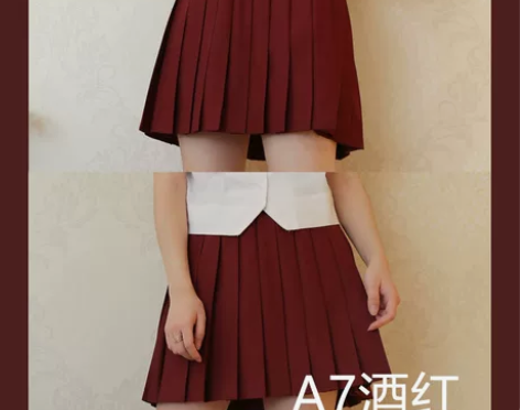 中牌制服馆新款纯色裙JK制服百褶裙短裙中裙...
