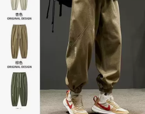 工装裤男春秋款美式束脚休闲裤男生秋季日系潮...