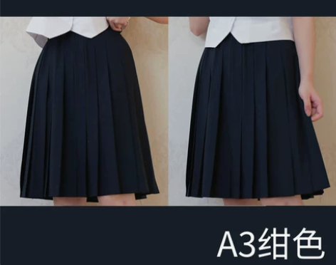 ?中牌制服馆新款纯色裙JK制服百褶裙短裙中...
