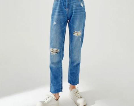 清仓特价4.26直播新款破洞时髦复古chi...