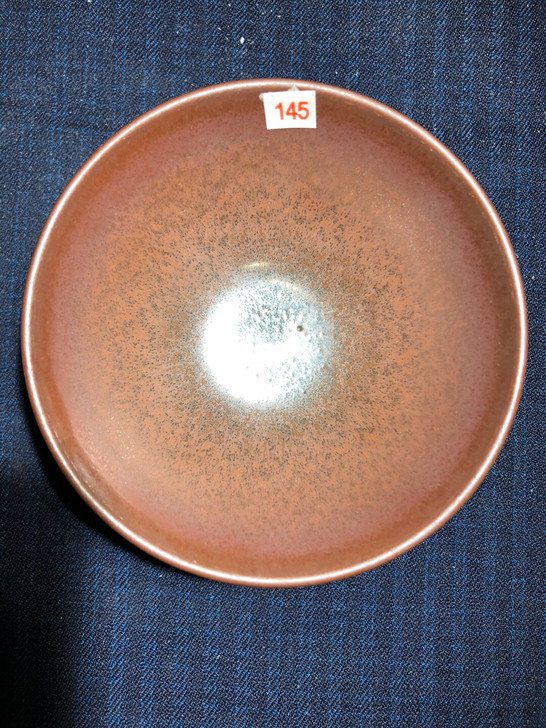 1通天龙窑柴烧磨底建盏铁锈敛口盏主人杯 口...
