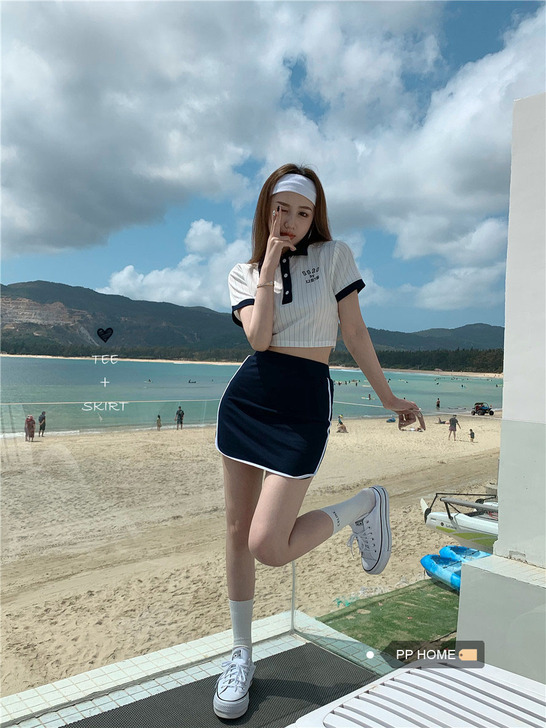 一套网球运动装少女全新