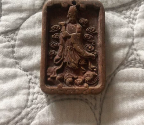 民间木雕工艺品老吊坠牌，品相不错，保平安！...