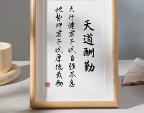 天行健君子以自强不息励志书法摆件天道酬勤字...