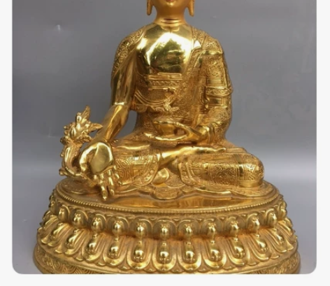 铜鎏金释迦牟尼像，工艺精美，包浆厚重，尺寸...