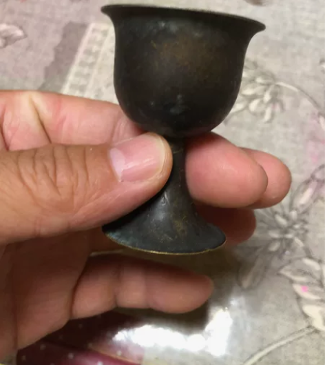 民国铜酒杯 里口镀银！传世美品 包老到代 ...