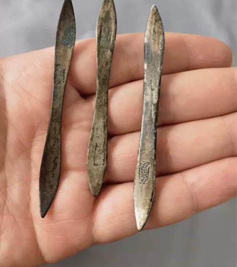 晚清民国 老银楼银发簪 老银 古董首饰 三...