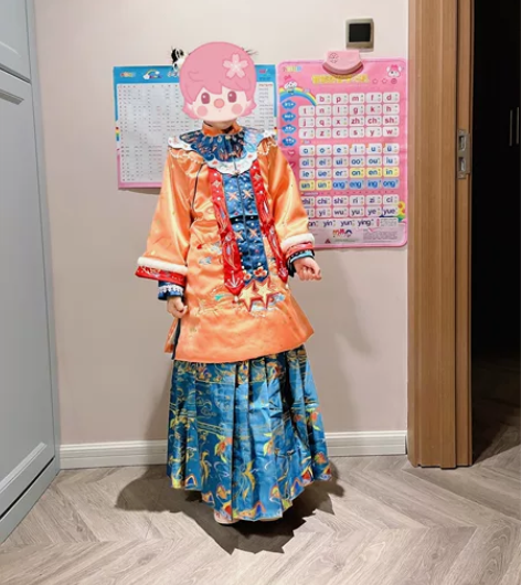 琼瑶夹棉三件套汉服，130码，穿一，150...