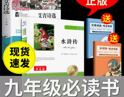 艾青诗选水浒传正版九年级正版原著原版正版完...