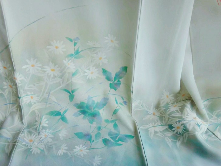 洋甘菊‖和服 手绘晕染 植物花纹 正绢 访...