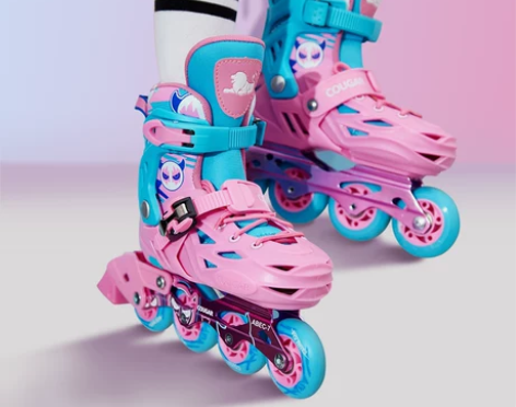 美洲狮溜冰鞋儿童全套装轮滑鞋平花鞋专业旱冰...