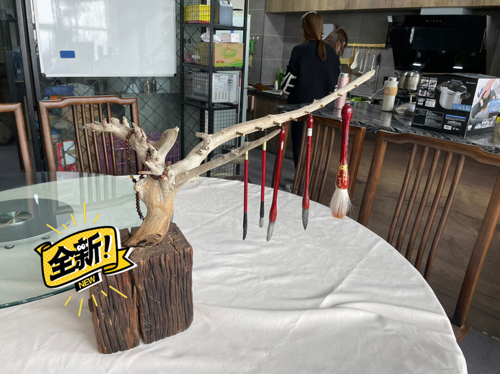 手作DlY老榆木，崖柏毛笔架，实用，收藏，...