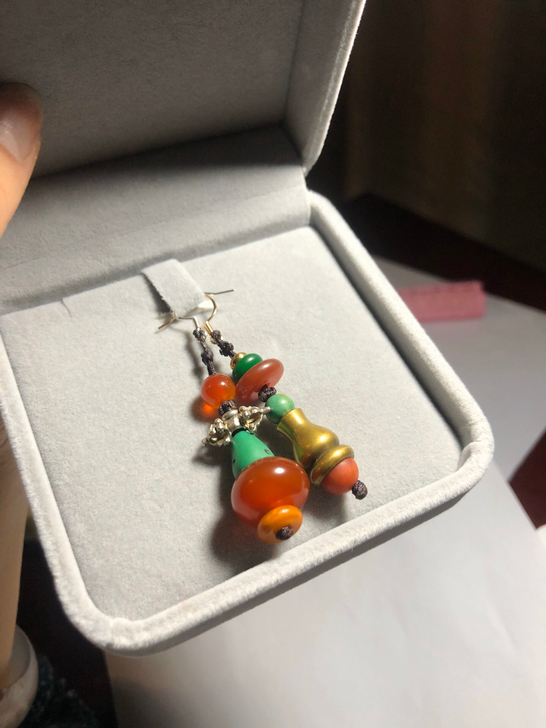 自制耳环，组合材料基本都是天然玛瑙 天然石...