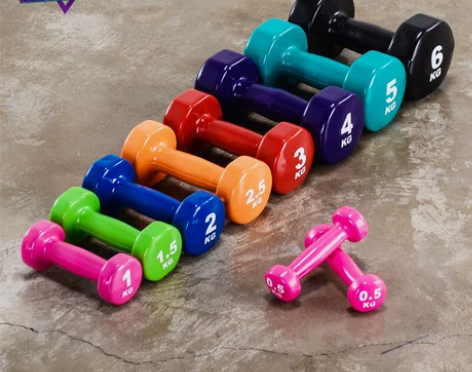 哑铃女士哑铃浸塑彩色哑铃女士跳操哑铃儿童