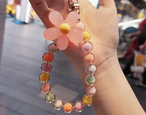 手机挂绳 手提ins风手工串珠    水晶...