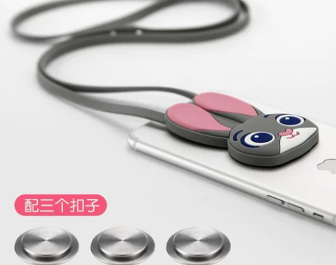 粘贴式手机挂绳挂脖女绳子吊绳壳链苹果硅胶通...