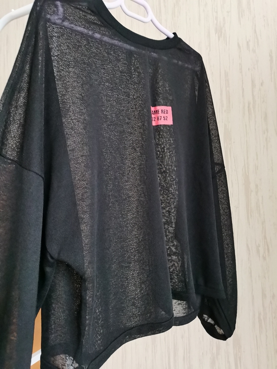黑色透视针织衫均码