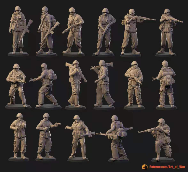 兵人模型，红腊高精度3D打印，所有大小比例...