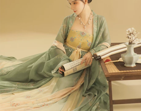 ?桔屿原创汉服女诃子裙【簪花】中国风大袖衫...