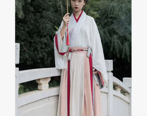 【秋色】五五年汉服女晋制交领齐腰一片式打孔...