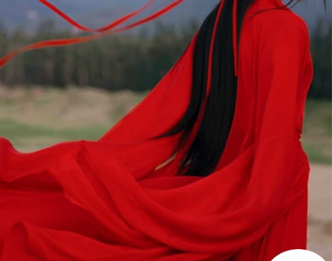 红色魏晋风武侠古装汉服女夏季中国风帅气古风...