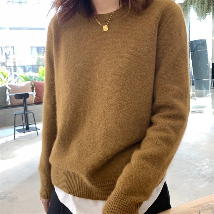 全羊绒 2020秋冬新款圆领纯羊绒衫女宽松...