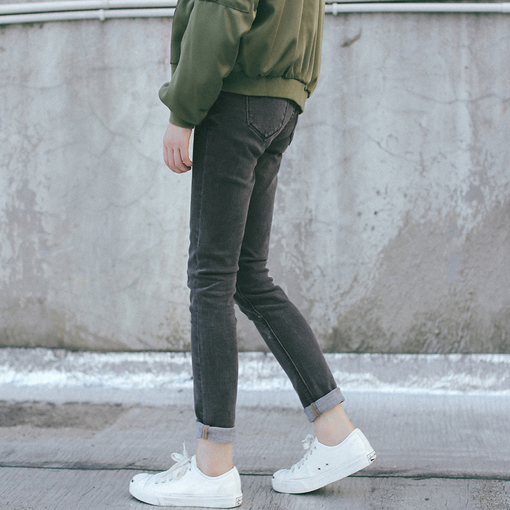 牛仔小脚裤 女秋季新款 百搭简约##amp...