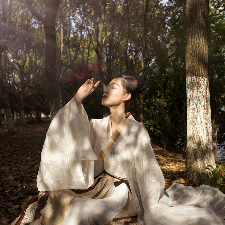 行者魏晋风汉服男女中国风交领齐腰襦裙侠客书...