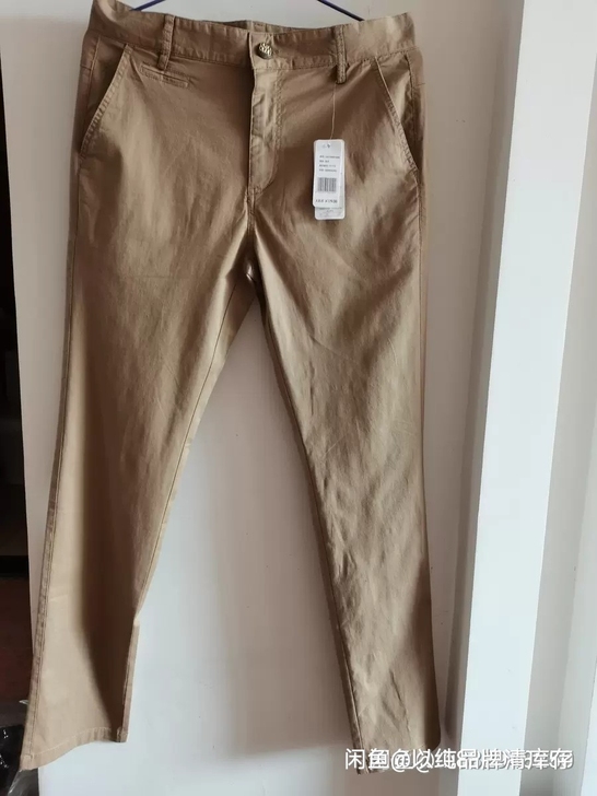 以纯男装中腰弹力小脚斜布长裤!185/84...