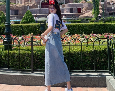 盐系牛仔背带裙女2022夏季薄款韩版宽松显...