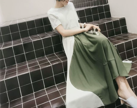 半身裙女2019春夏新款法式复古高腰a字大...