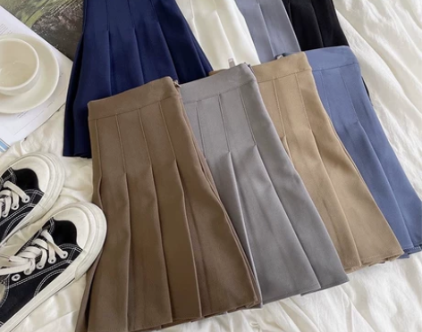 出 夏日限定日系复古学院风高腰显瘦百搭A字...