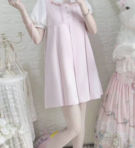 绷带熊原创JK制服裙正版卡奶裙夏女款高腰半...