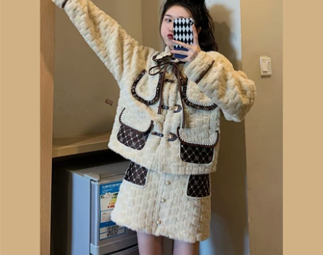 【折扣价】【原创】小香风套装女冬季加厚小个...