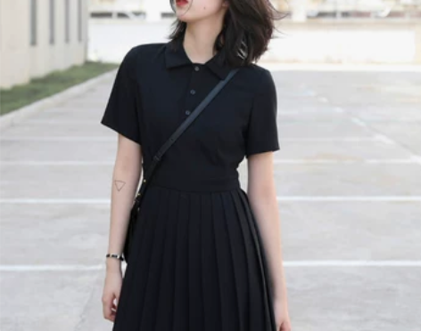 ?2022夏新款轻奢chic港风复古黑色百...