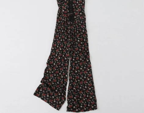 新款吊带无袖V领连衣裙蕾丝背心连衣裤长裤高...