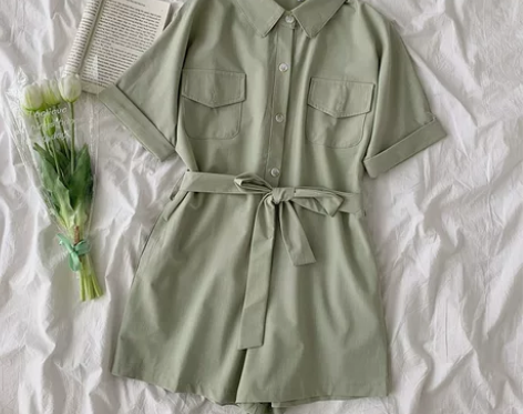 气质连身裤简约纯色女装2022年夏季新款韩...