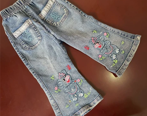 女童牛仔裤春秋新款洋气喇叭裤女孩韩版儿童休...