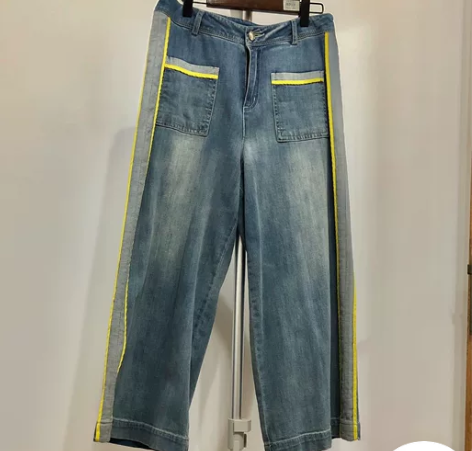 ?阔腿牛仔裤女夏季薄款2022新款裤子七分...