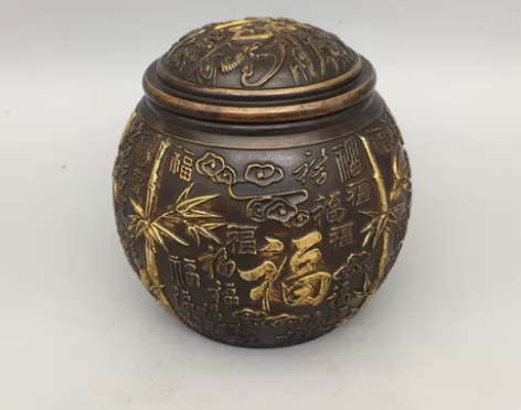 铜制品铜器铜摆件，竹子百福罐，工艺精湛 ，...