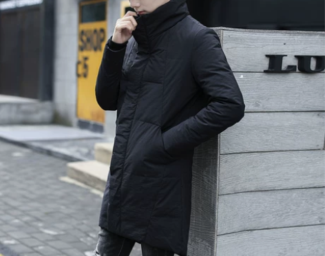 冬季新款男装帅气立领中长款男士羽绒服加厚保...